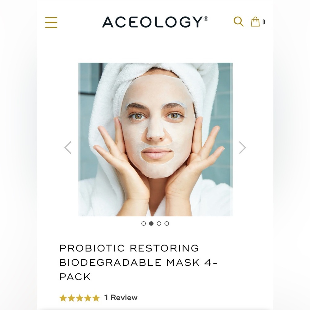 NIB- PROBIOTIC RESTORING BIODEGRADABLE MASK‎ 4-
PACK - Picture 2 of 11
